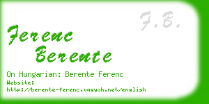 ferenc berente business card
